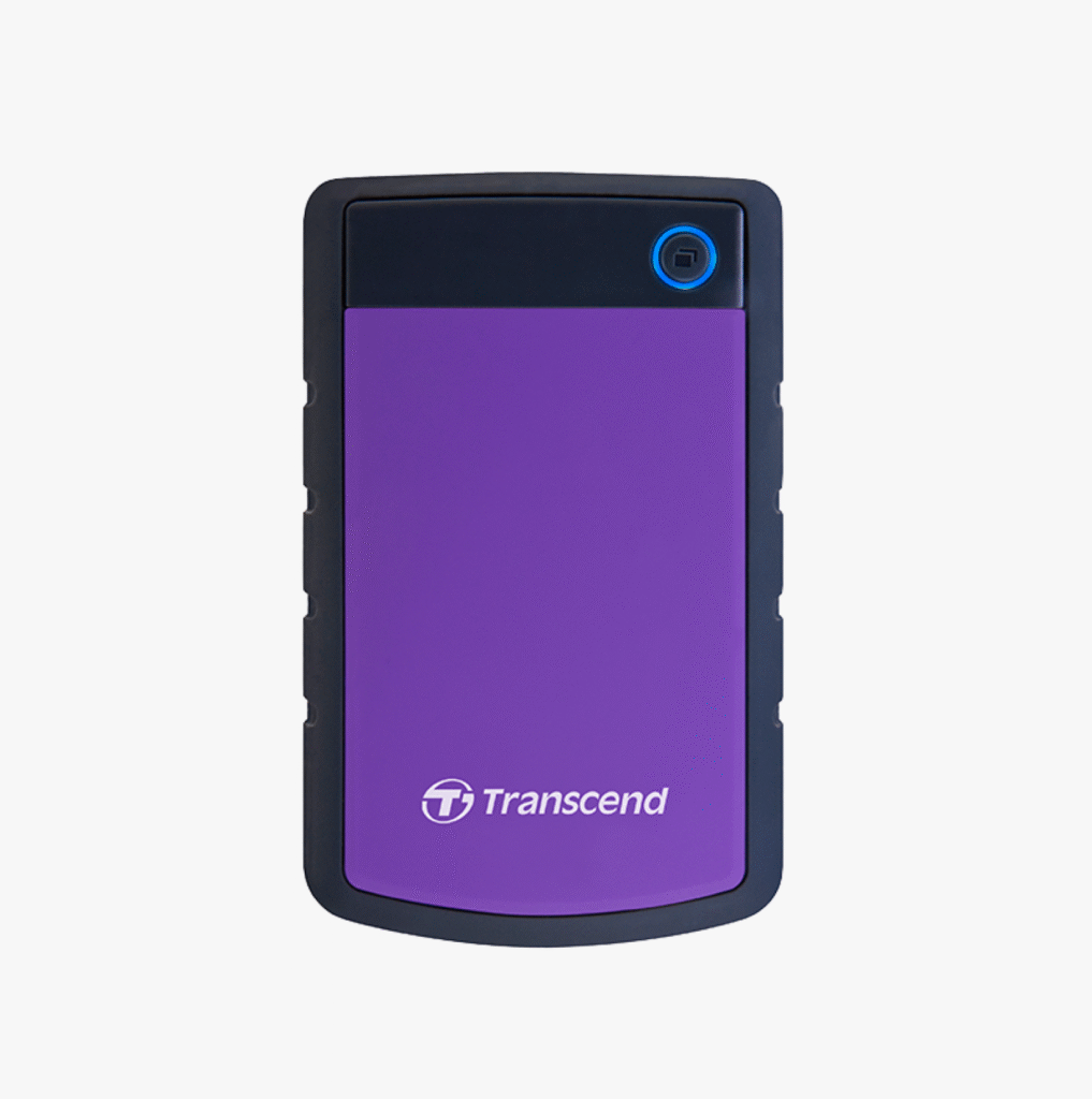TRANSCEND – TSTSJ25H3P 4TB External Hard Drive | Rubber Case | USB 3.1 Gen 1