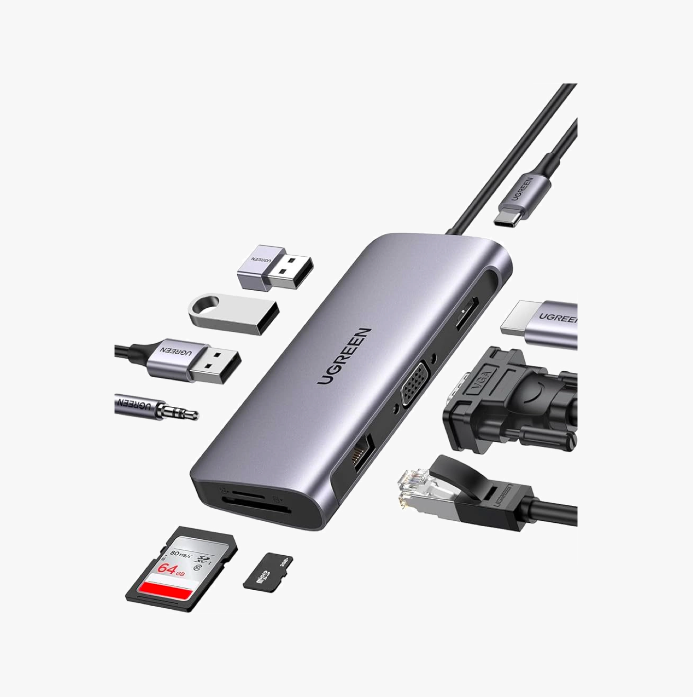 UGREEN CM179 10-in-1 USB-C Multifunction Hub (Model 80133)