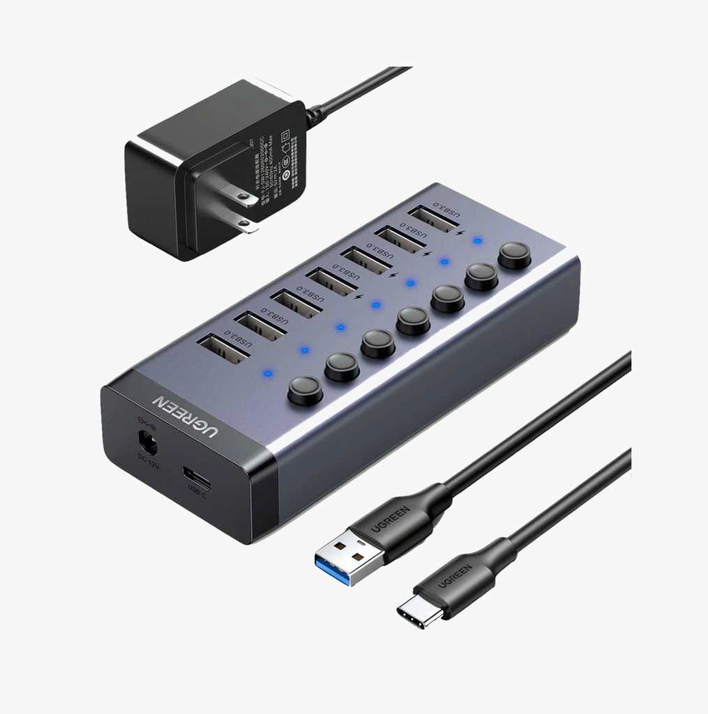 UGREEN 7-Port USB 3.0 Hub with USB-B to USB 3.0 Cable