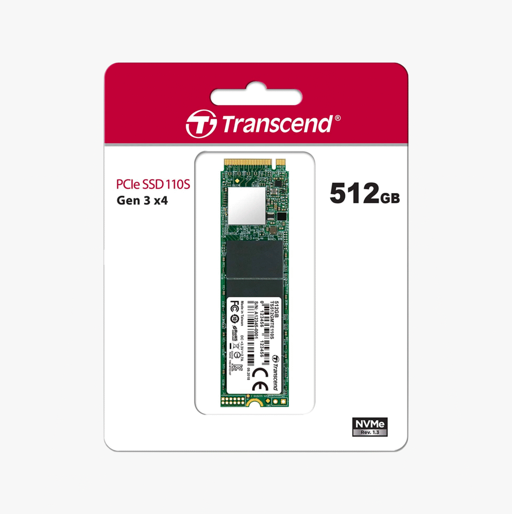 Transcend MTE110S 500GB PCIe Gen3 x4 NVMe M.2 SSD