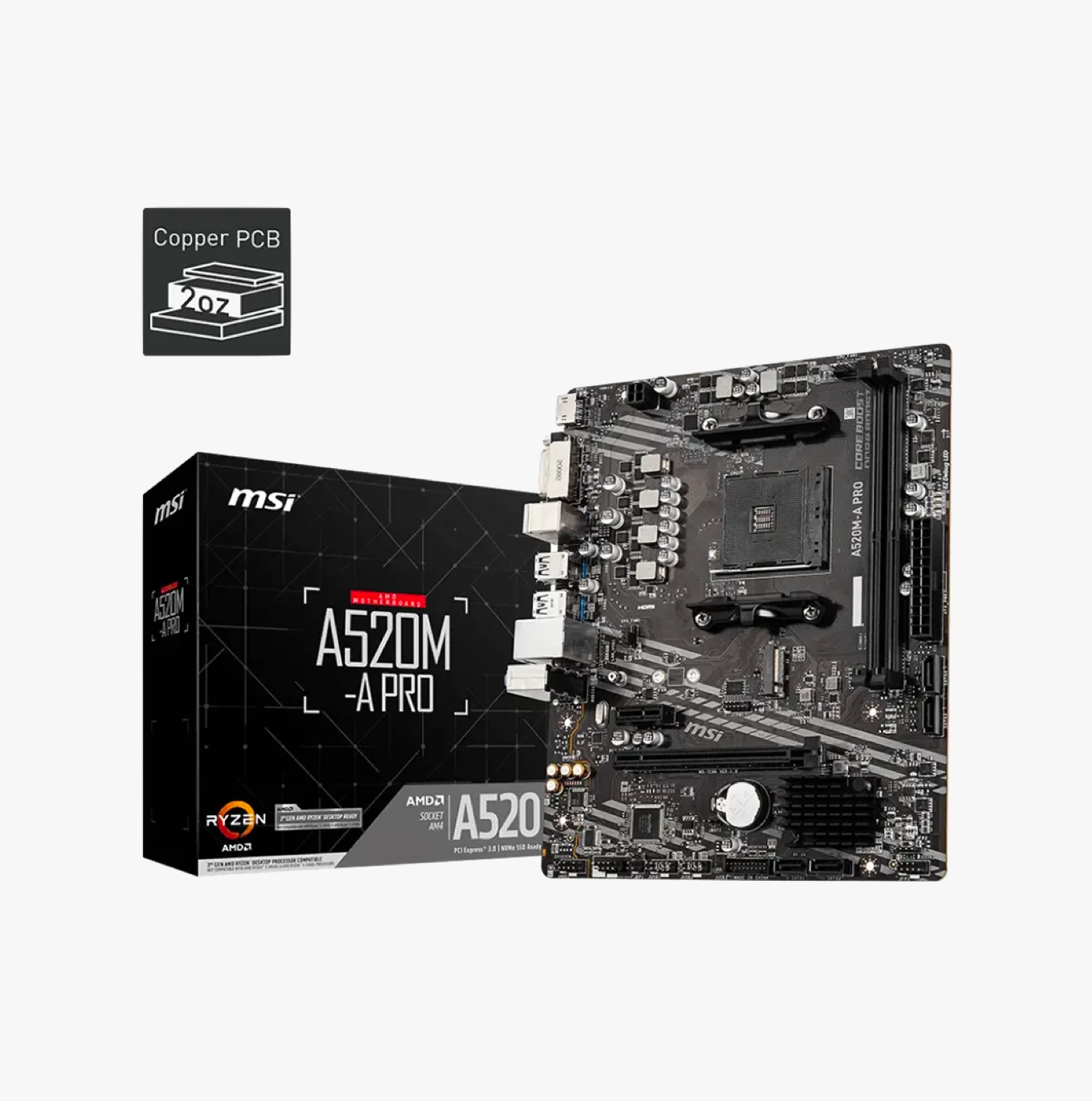 MSI A520M-A PRO Motherboard | AMD A520 Chipset