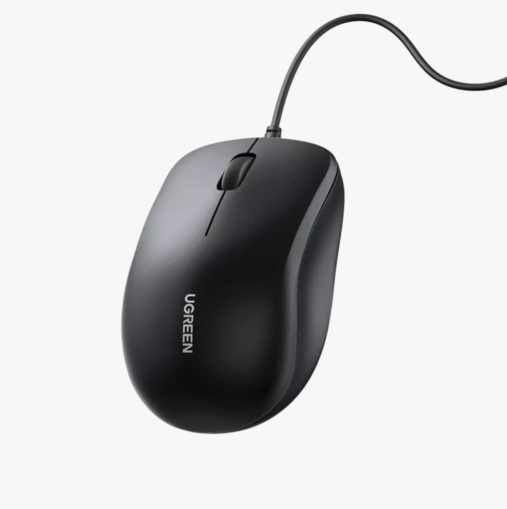 Ugreen MU007 Wired Optical Mouse | 1200 DPI | Full-Size Ergonomic Design
